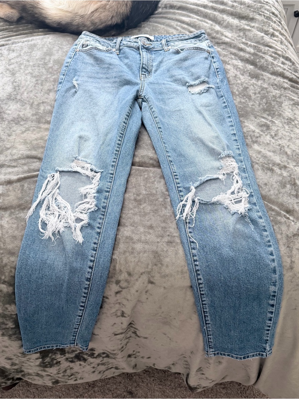 KanCan Light Blue Distressed Boyfriend Jeans